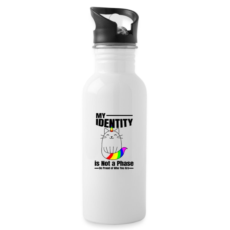 my-identity-is-not-a-phase-trinkflasche-mit-integriertem-trinkhalm-weiss