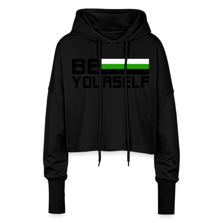 neutrois-be-yourself-cropped-frauen-hoodie-schwarz