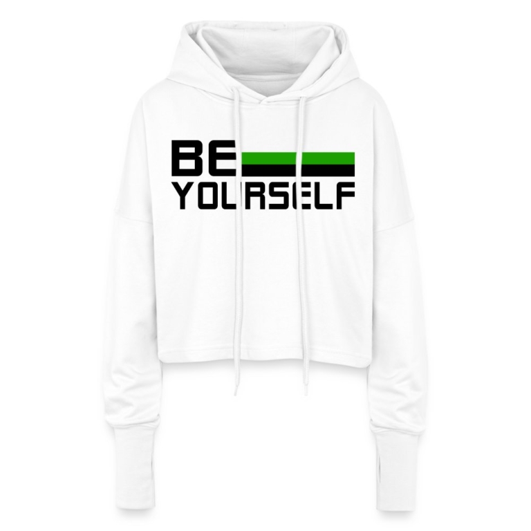 neutrois-be-yourself-cropped-frauen-hoodie-weiss