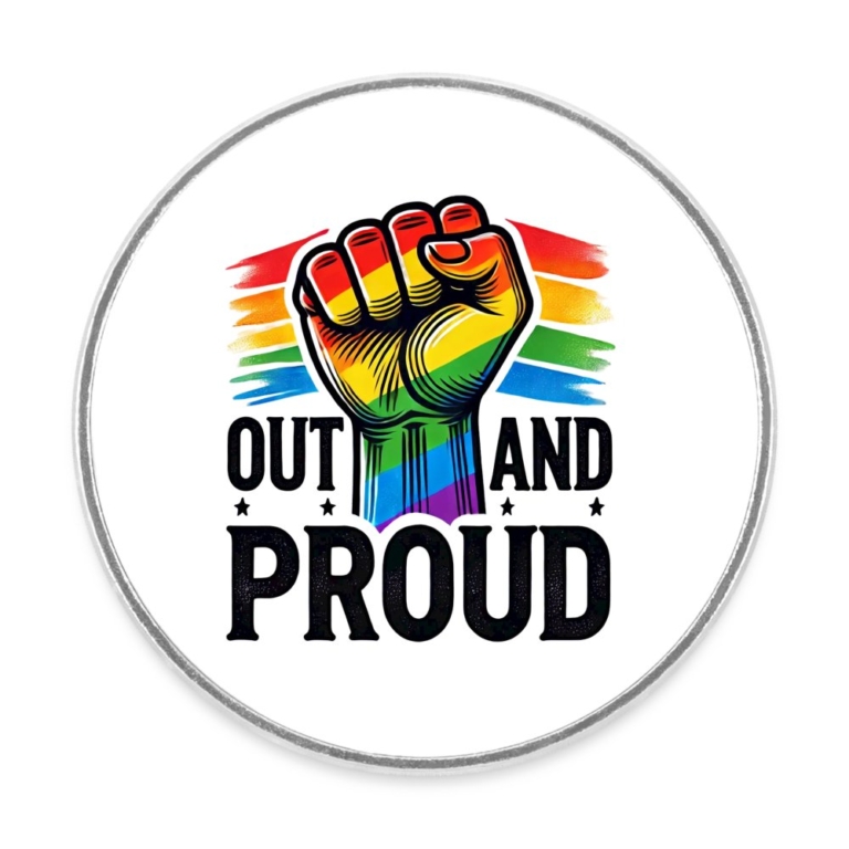 out-and-proud-runder-kuehlschrankmagnet-weiss