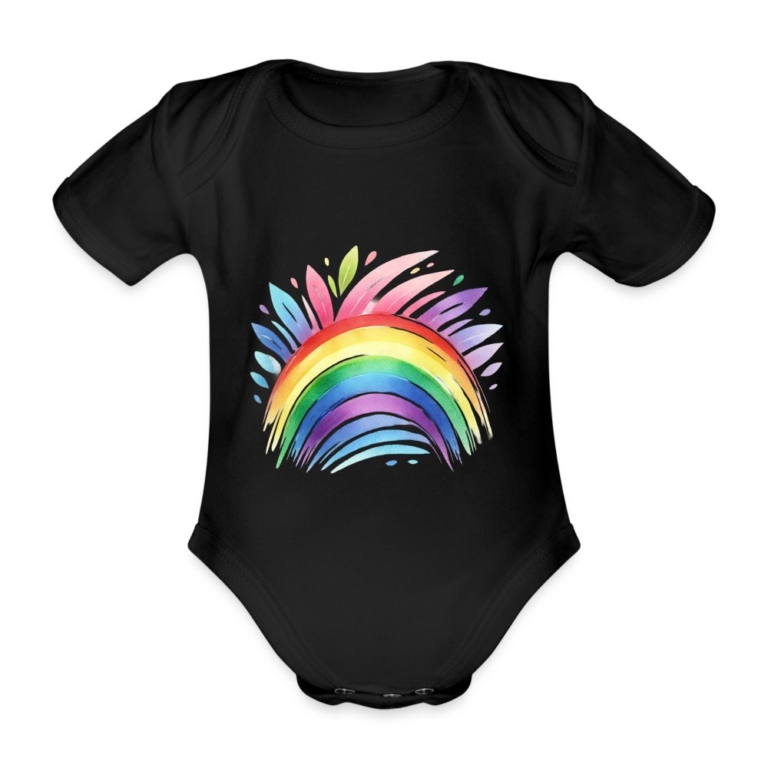 pastell-regenbogen-baby-bio-kurzarm-body-schwarz