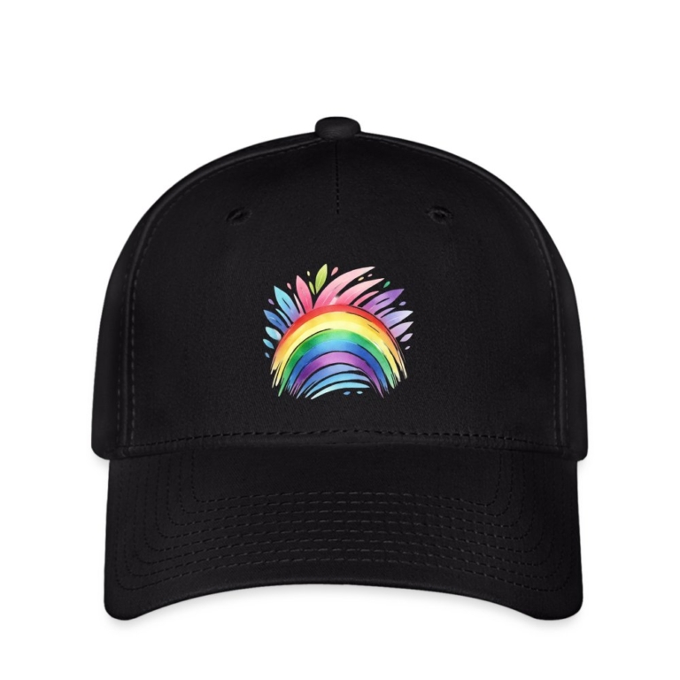 pastell-regenbogen-flexfit-cap-schwarz