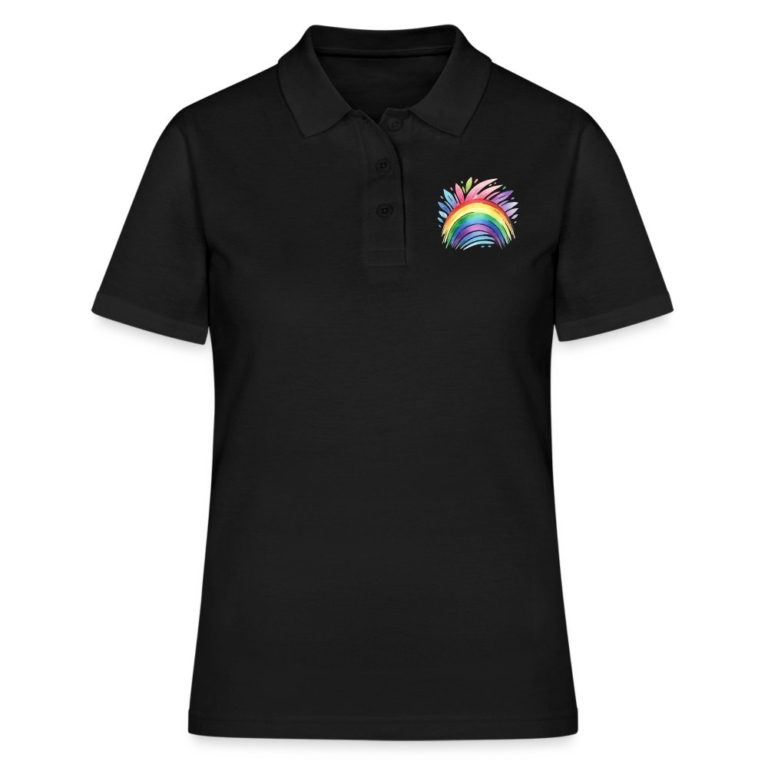 pastell-regenbogen-frauen-polo-shirt-schwarz