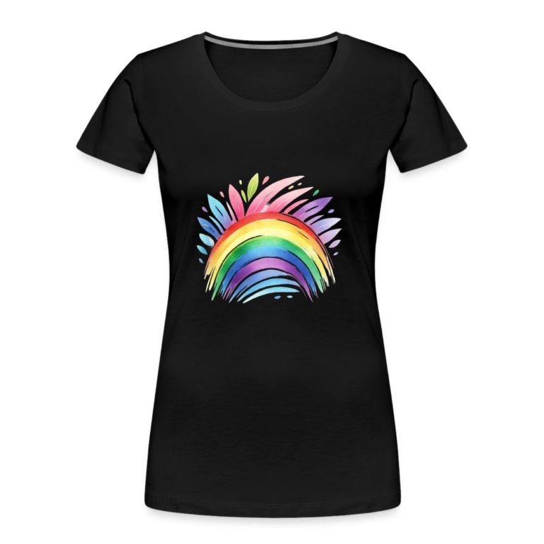 pastell-regenbogen-frauen-premium-bio-t-shirt-schwarz