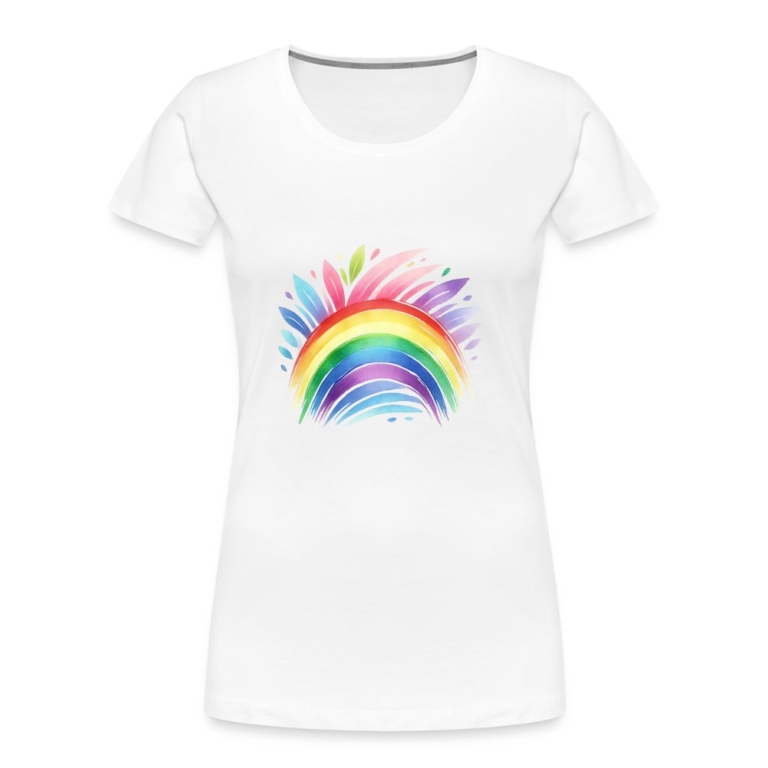 pastell-regenbogen-frauen-premium-bio-t-shirt-weiss