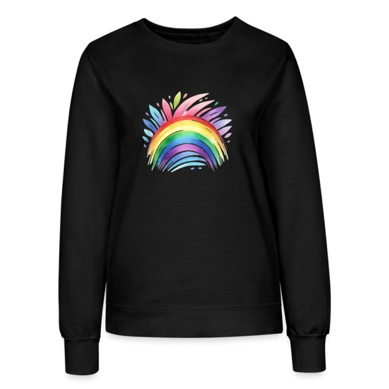 pastell-regenbogen-frauen-sweatshirt-schwarz