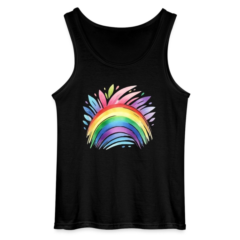 pastell-regenbogen-gildan-maenner-tank-top-schwarz
