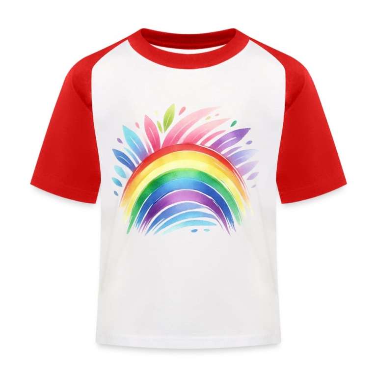 pastell-regenbogen-kinder-baseball-t-shirt-weiss-rot