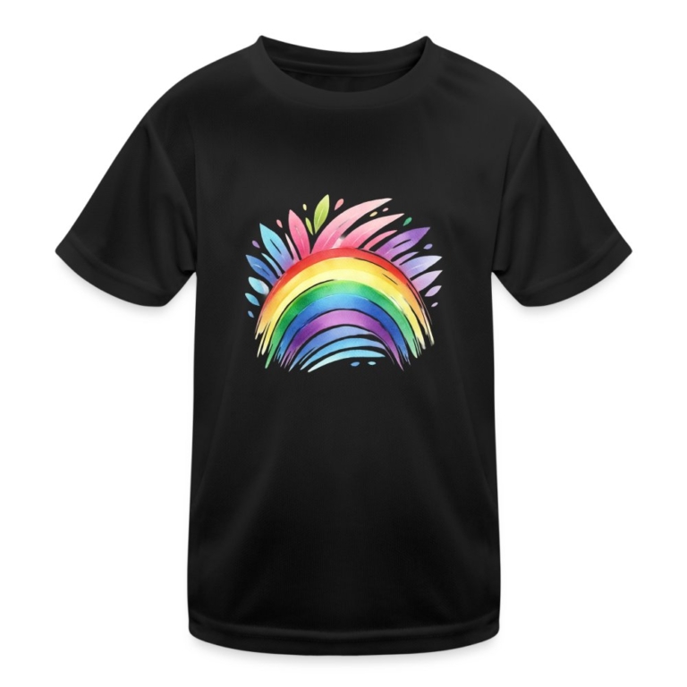pastell-regenbogen-kinder-funktions-t-shirt-schwarz