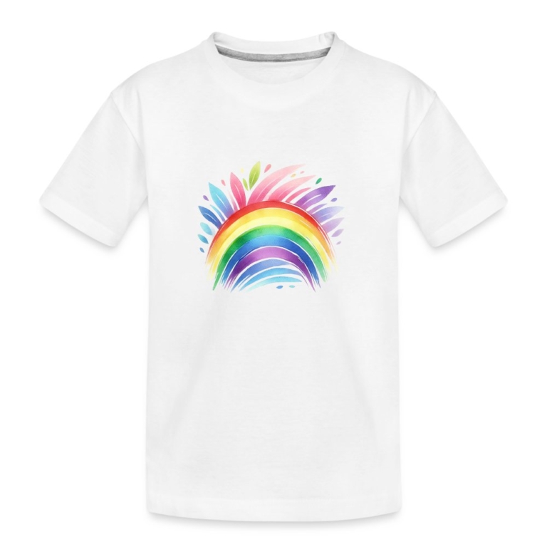 pastell-regenbogen-kinder-premium-bio-t-shirt-weiss