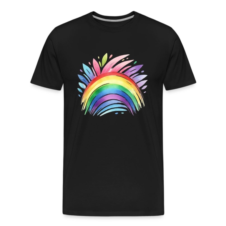 pastell-regenbogen-maenner-premium-bio-t-shirt-schwarz