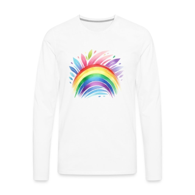 pastell-regenbogen-maenner-premium-langarmshirt-weiss