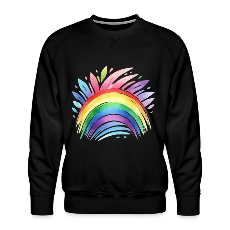 pastell-regenbogen-maenner-premium-pullover-schwarz