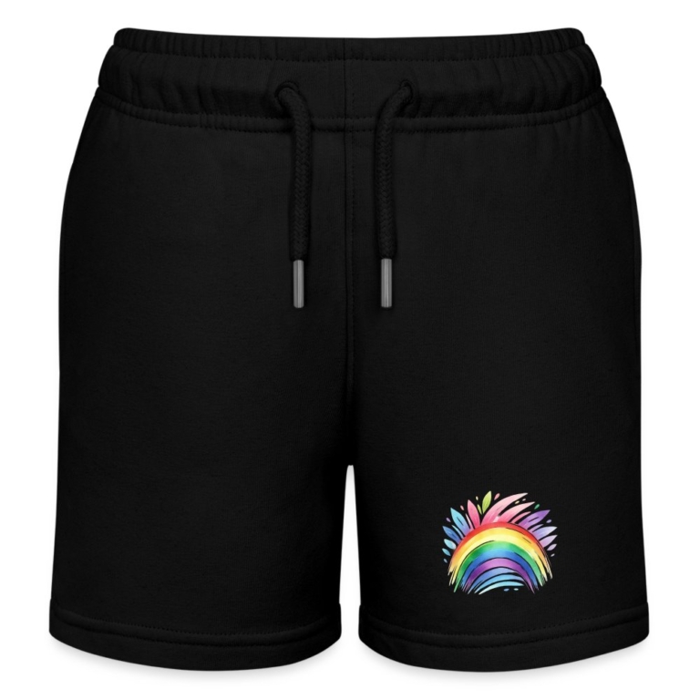 pastell-regenbogen-stanleystella-kinder-bio-joggingshorts-mini-bolter-schwarz
