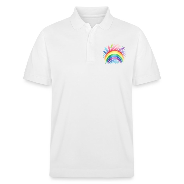 pastell-regenbogen-stanleystella-unisex-bio-poloshirt-prepster-weiss