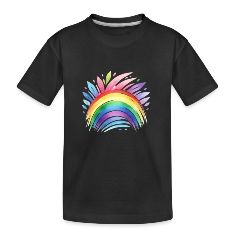 pastell-regenbogen-teenager-premium-bio-t-shirt-schwarz