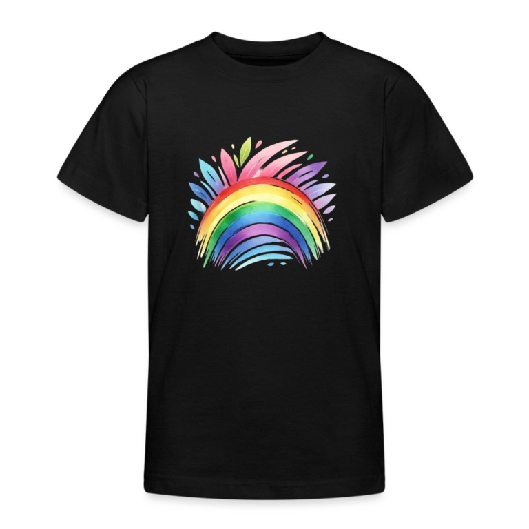 pastell-regenbogen-teenager-t-shirt-schwarz