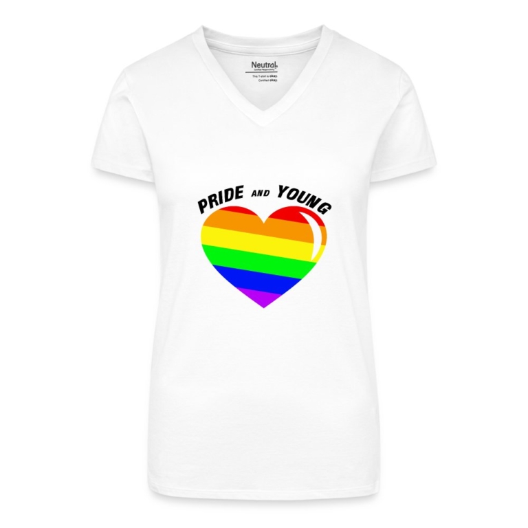 pride-and-young-bio-frauen-t-shirt-mit-v-ausschnitt-weiss