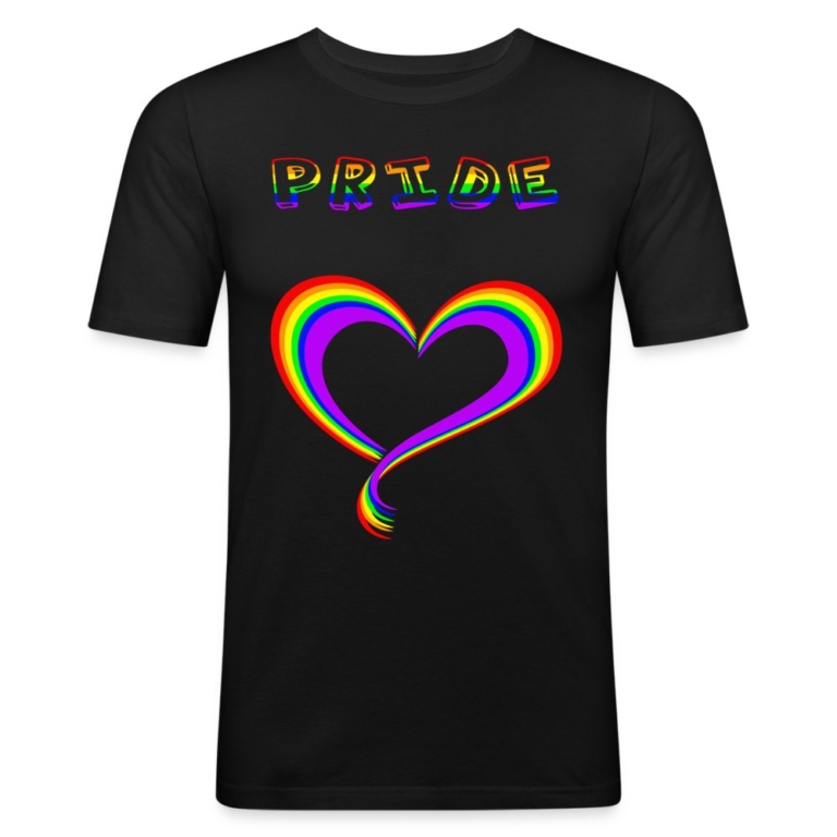 pride-heart-maenner-slim-fit-t-shirt-schwarz