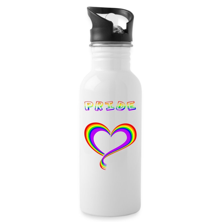 pride-heart-trinkflasche-mit-integriertem-trinkhalm-weiss