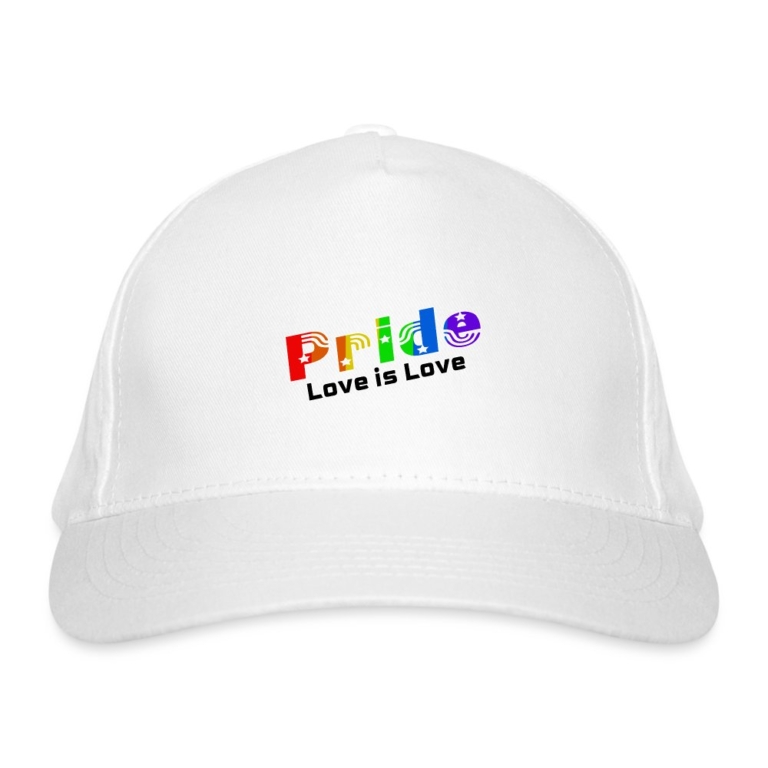 pride-love-is-love-bio-baseballkappe-weiss