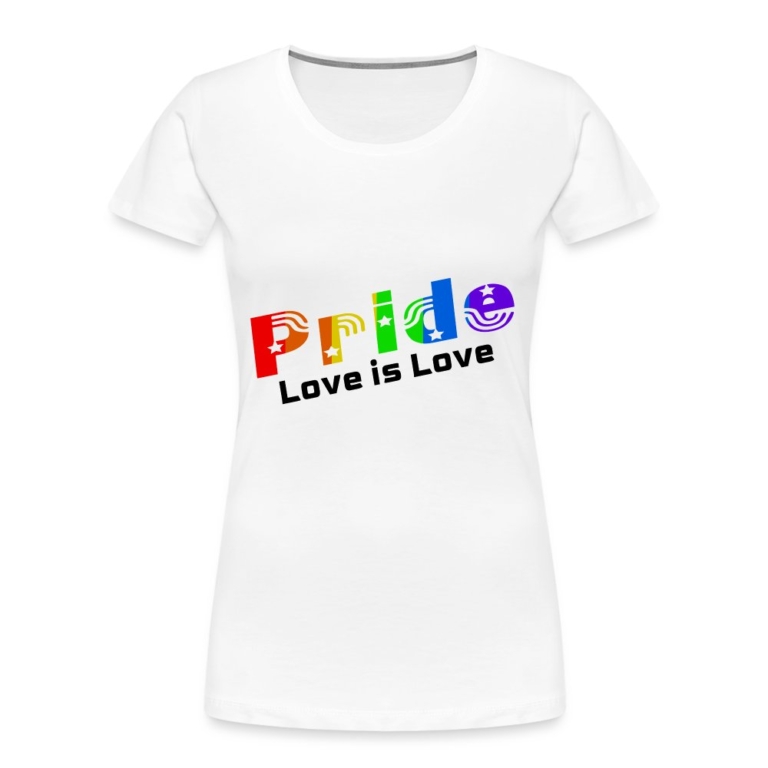 pride-love-is-love-frauen-premium-bio-t-shirt-weiss