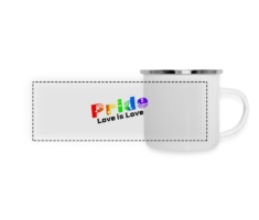 Love is Love - Panorama Emaille-Tasse Weiß