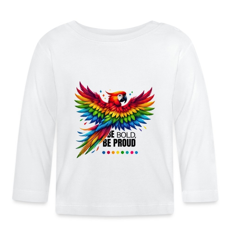 pride-papagei-baby-bio-langarmshirt-weiss