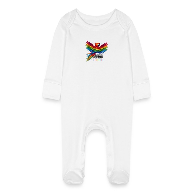 pride-papagei-baby-bio-schlafanzug-mit-kratzhandschuhen-weiss