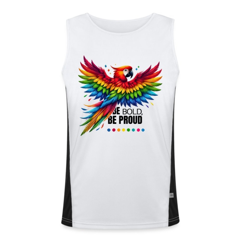 pride-papagei-funktionelles-kontrast-tank-top-fuer-maenner-weiss-schwarz