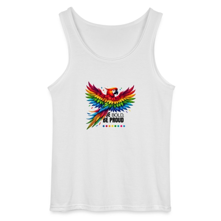 pride-papagei-gildan-maenner-tank-top-weiss