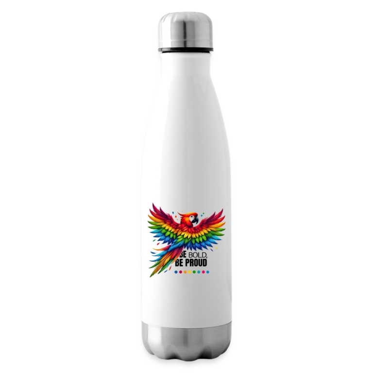 pride-papagei-isolierflasche-weiss