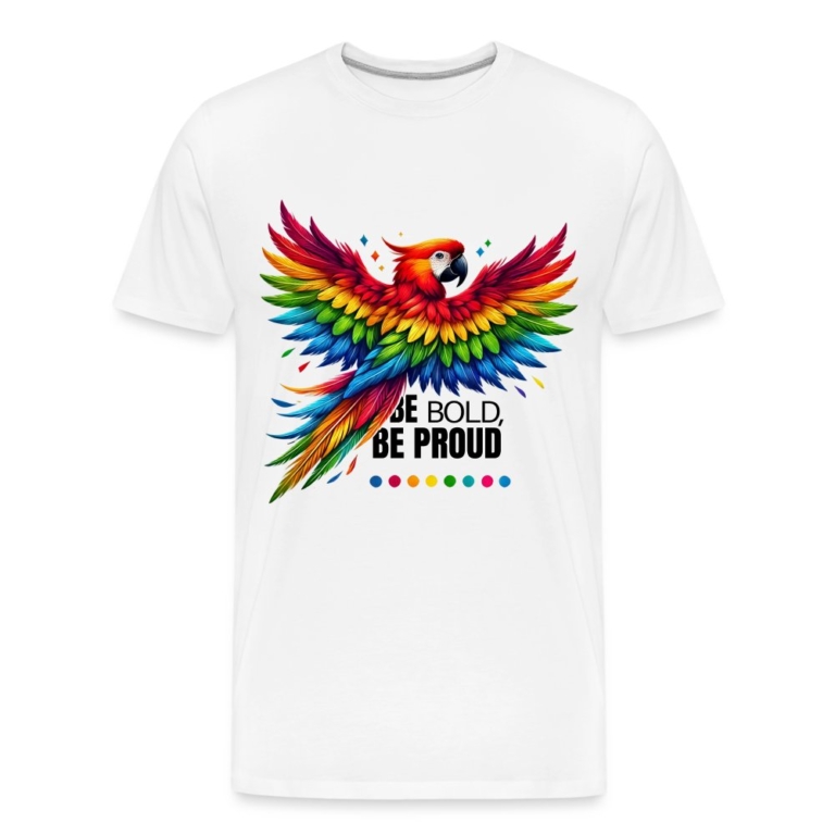 pride-papagei-maenner-premium-bio-t-shirt-weiss