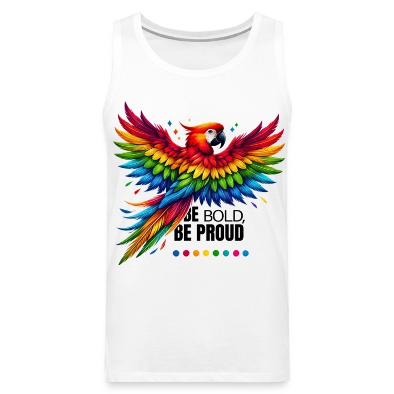 pride-papagei-maenner-premium-tank-top-weiss