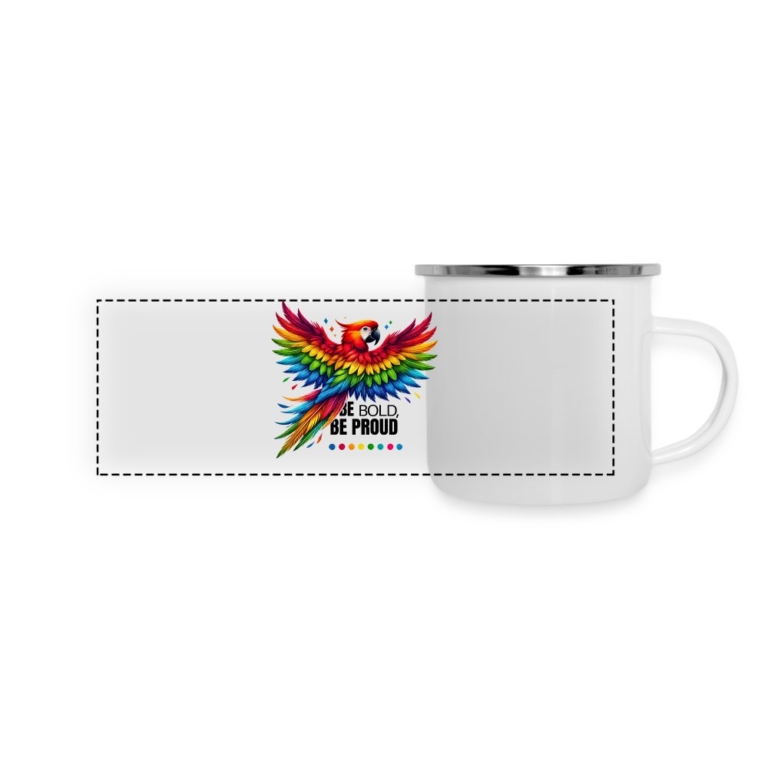 pride-papagei-panorama-emaille-tasse-weiss