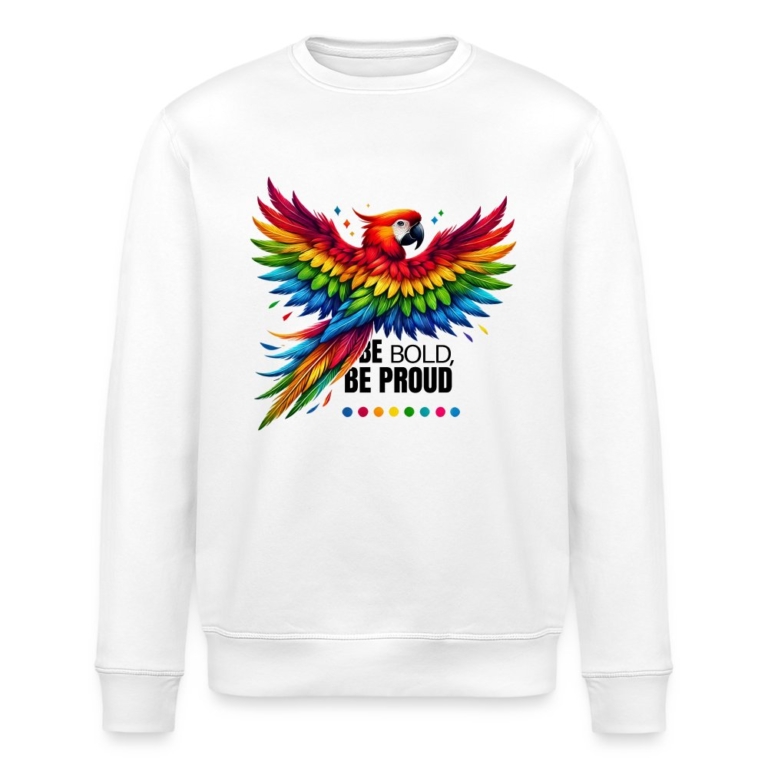 pride-papagei-stanleystella-unisex-bio-sweatshirt-roller-weiss