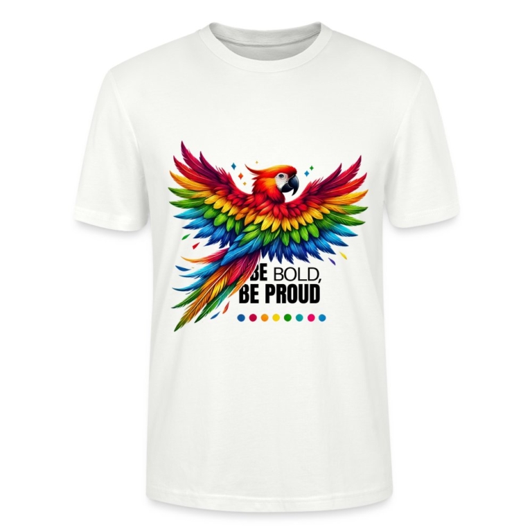 pride-papagei-stanleystella-unisex-bio-t-shirt-crafter-weiss