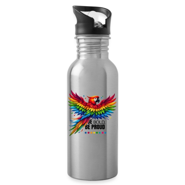 pride-papagei-trinkflasche-mit-integriertem-trinkhalm-lightsilver