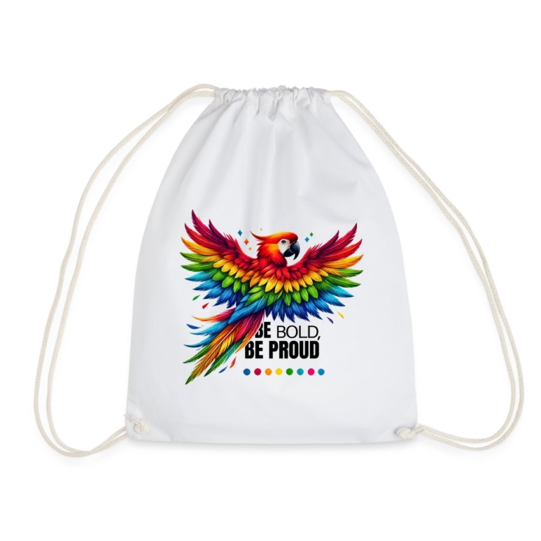 pride-papagei-turnbeutel-weiss