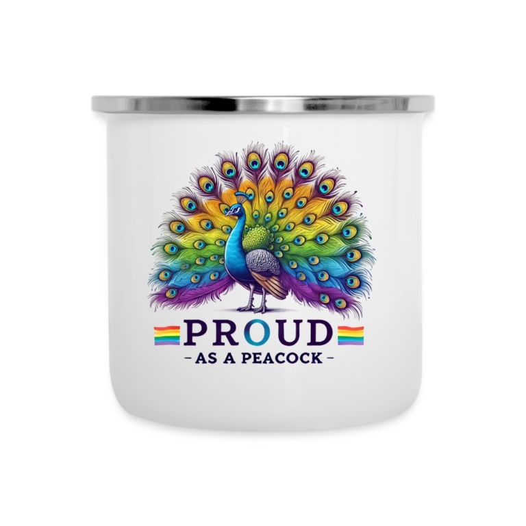 proud-as-a-peacock-emaille-tasse-weiss