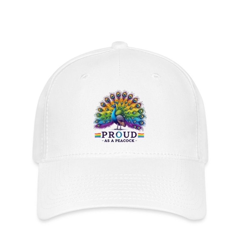 proud-as-a-peacock-flexfit-cap-weiss