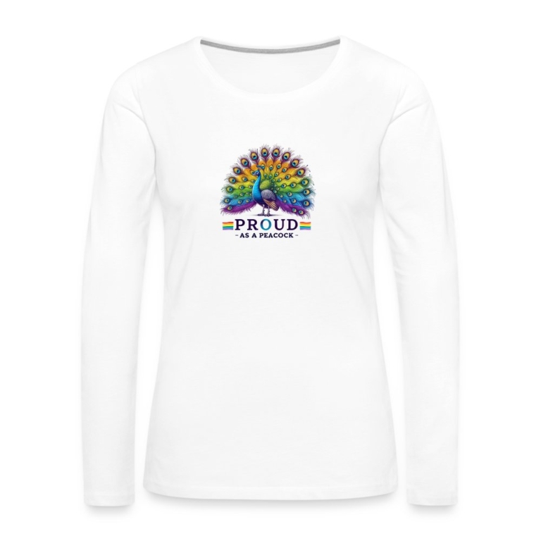 proud-as-a-peacock-frauen-premium-langarmshirt-weiss