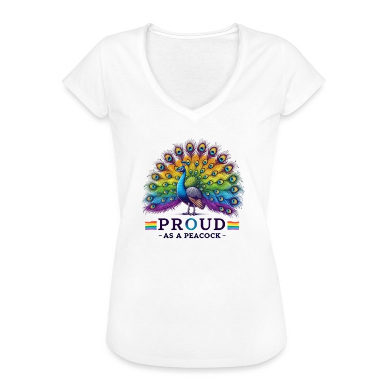 proud-as-a-peacock-frauen-vintage-t-shirt-weiss