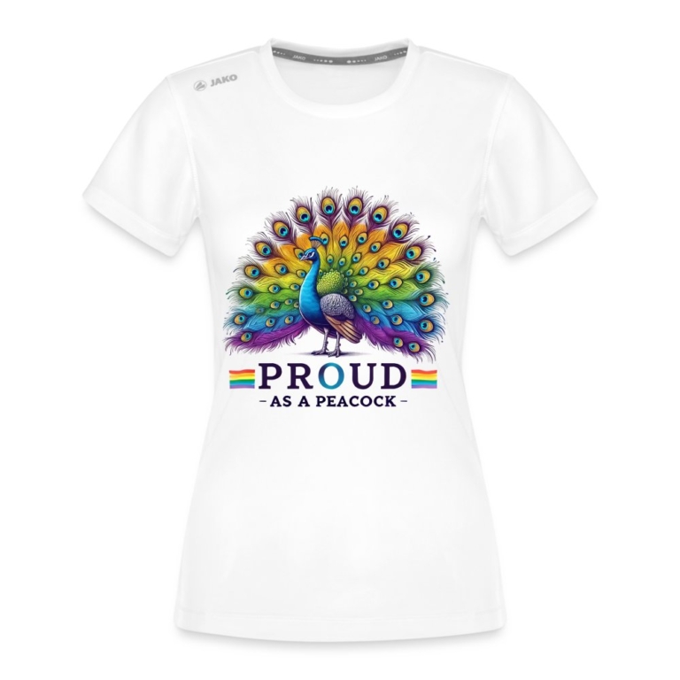 proud-as-a-peacock-jako-frauen-t-shirt-run-20-weiss