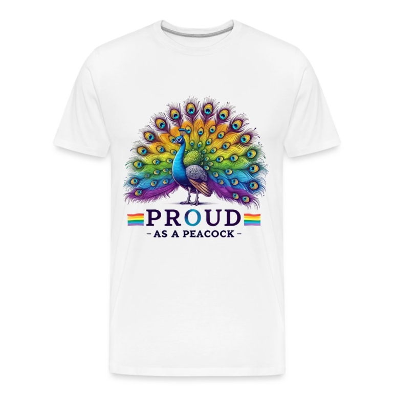 proud-as-a-peacock-maenner-premium-bio-t-shirt-weiss