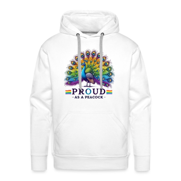 proud-as-a-peacock-maenner-premium-hoodie-weiss