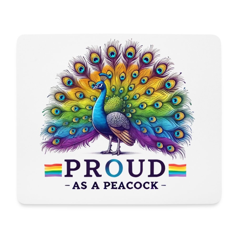 proud-as-a-peacock-mousepad-querformat-weiss