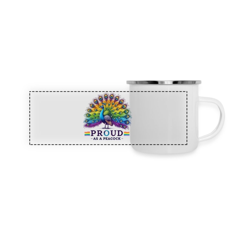 proud-as-a-peacock-panorama-emaille-tasse-weiss