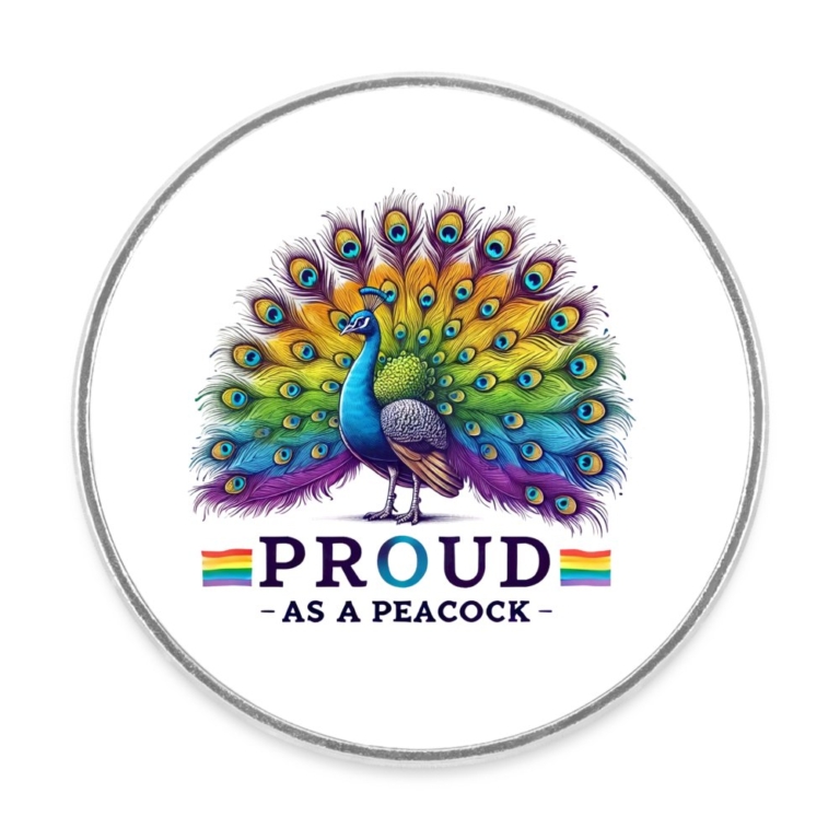 proud-as-a-peacock-runder-kuehlschrankmagnet-weiss