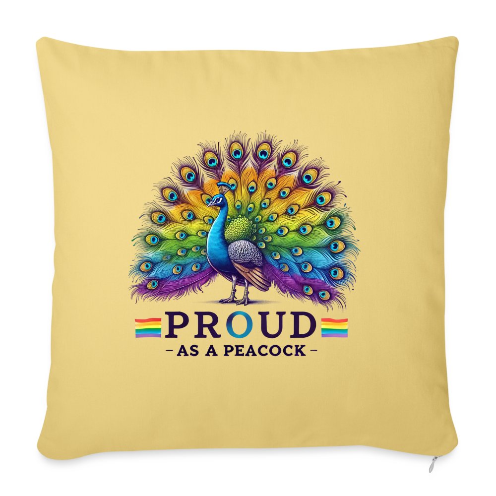 Proud as a Peacock - Sofakissen mit Füllung 45 x 45 cm Hellgelb